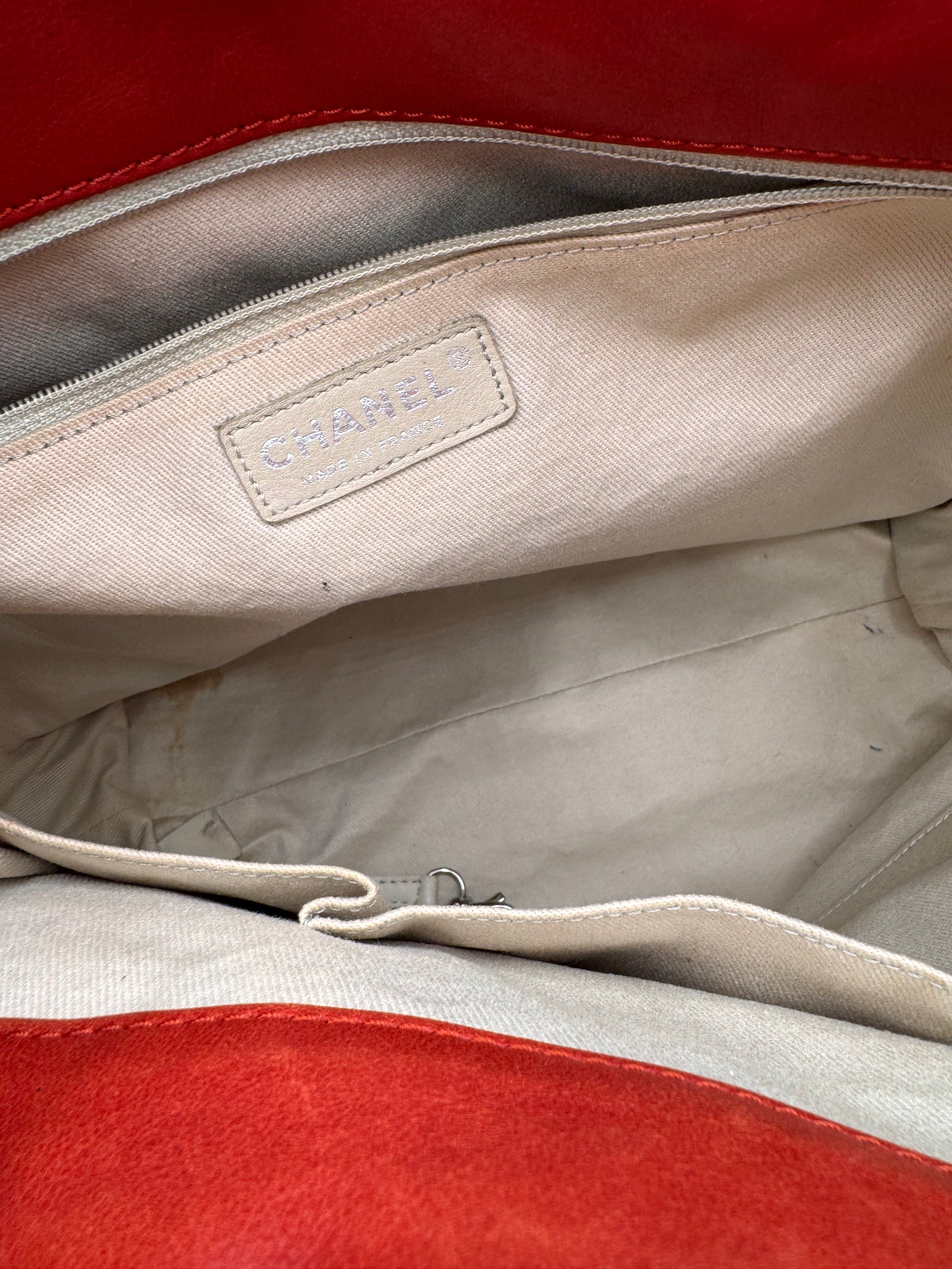 CHANEL Quilted Large In The Business Tote Red