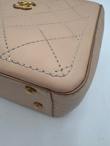 CHANEL Bullskin Stitched Bi-Color Small So Light Shoulder Bag Beige