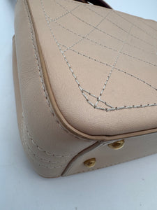 CHANEL Bullskin Stitched Bi-Color Small So Light Shoulder Bag Beige