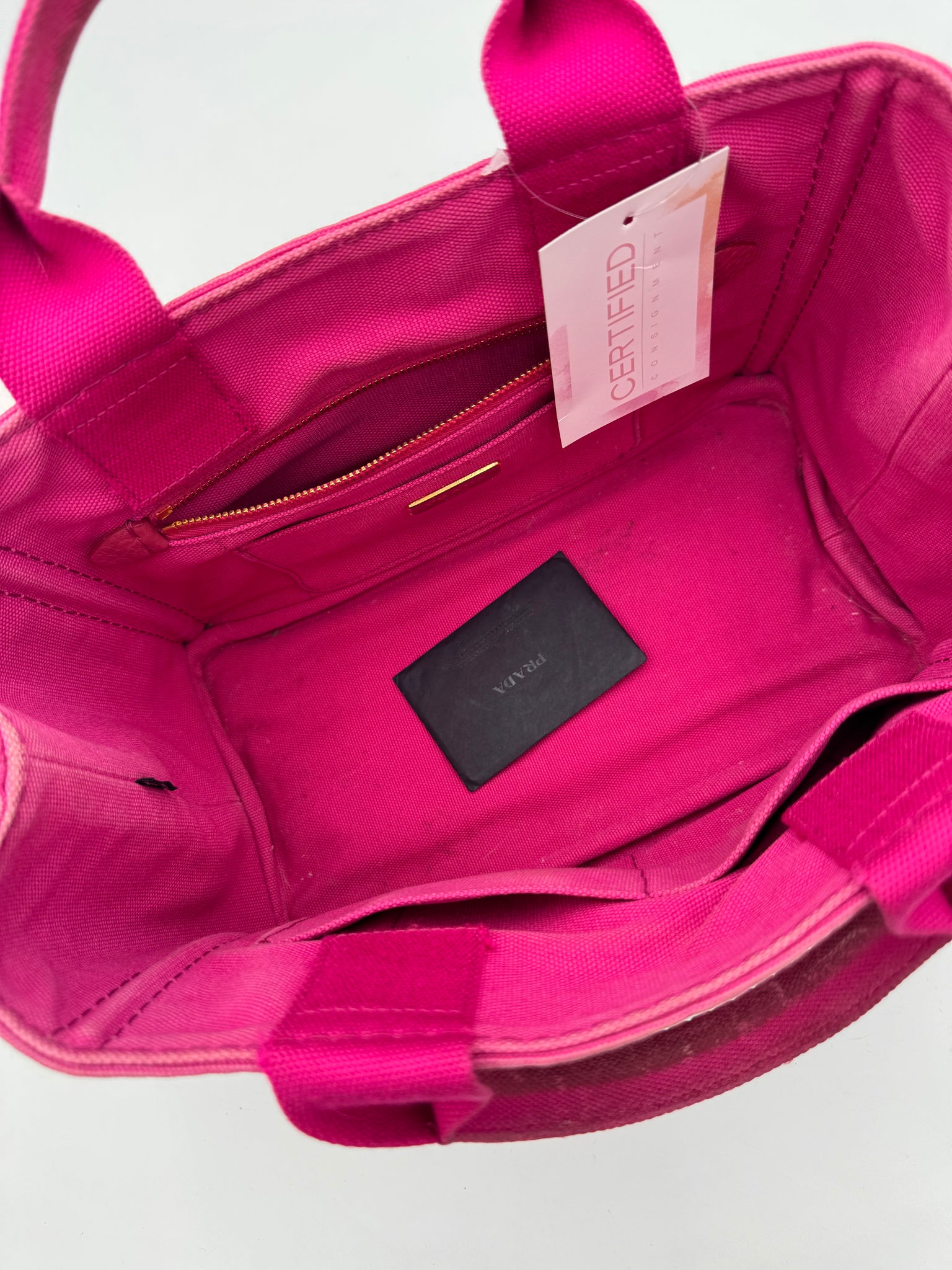 PRADA Canapa Tote Pink