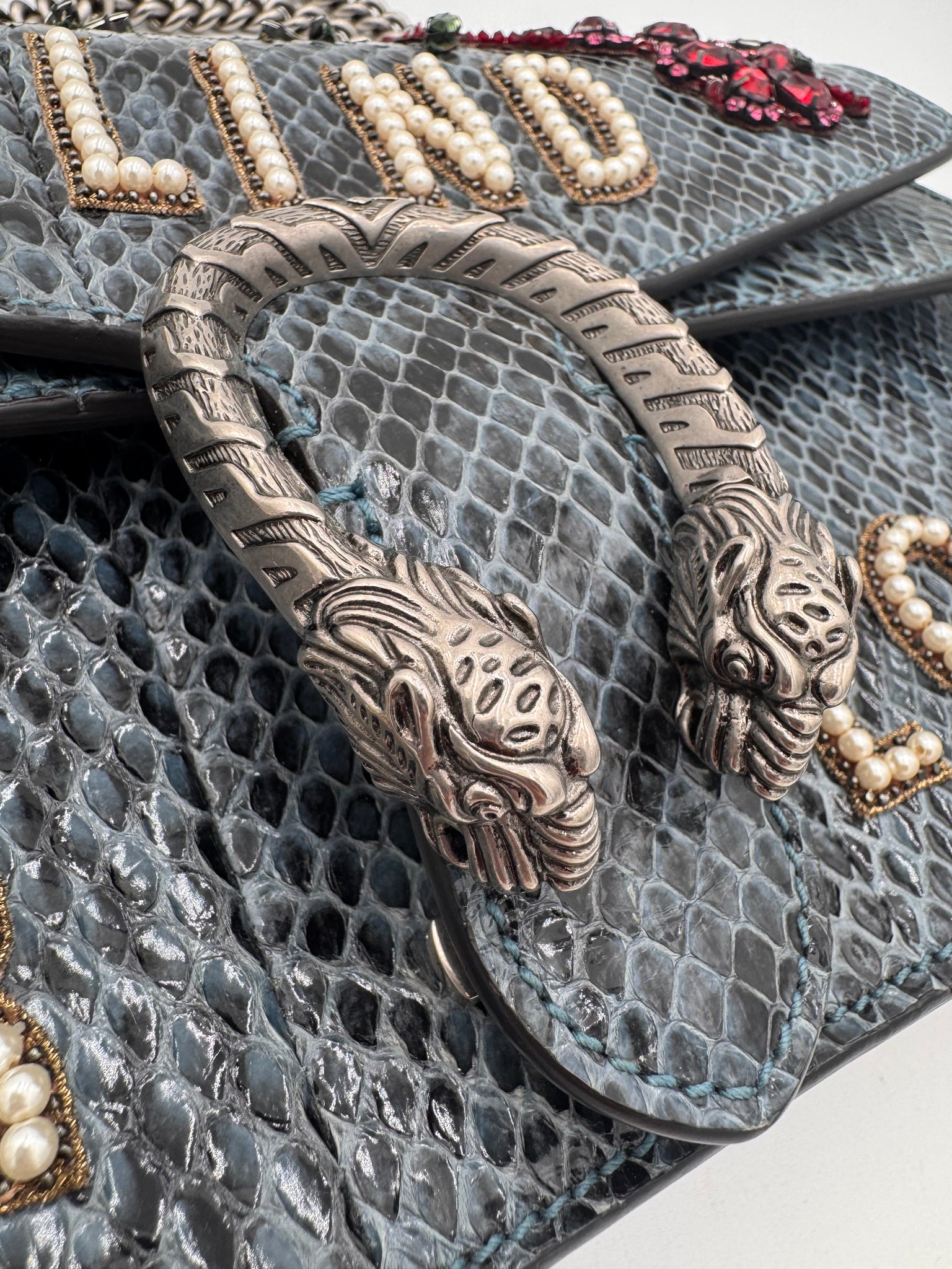 GUCCI Blind For Love Dionysus Embellished Python