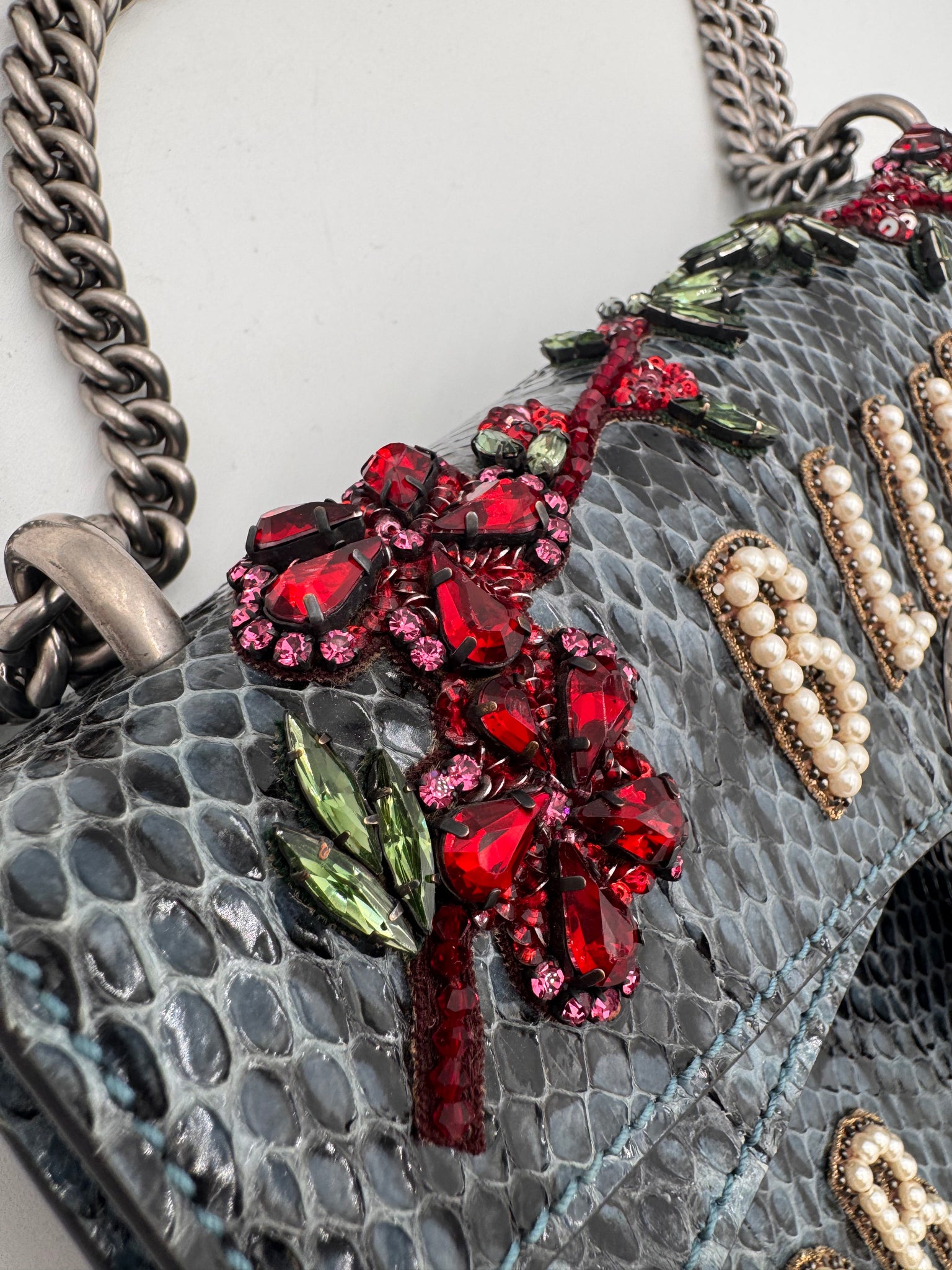 GUCCI Blind For Love Dionysus Embellished Python