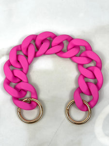 "BUBBLEGUM" Matte Acrylic Top Handle Chain 12”