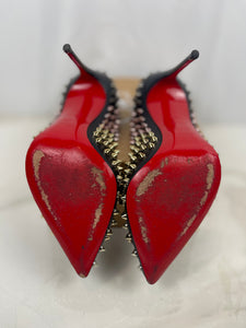 CHRISTIAN LOUBOUTIN Follies Spikes 100 Kid | Patent Black 36.5