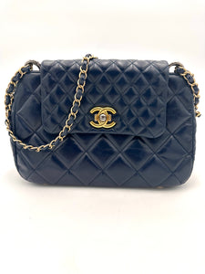 CHANEL Accordion Flap Glazed Calfskin Blue – Certified Consignment