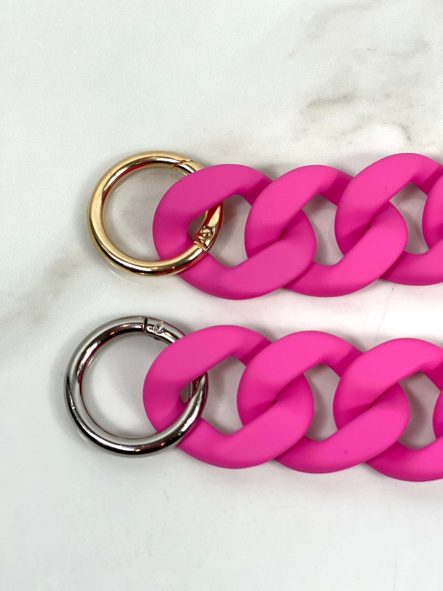 "BUBBLEGUM" Matte Acrylic Top Handle Chain 12”