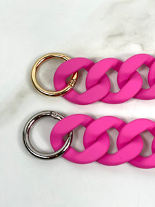 "BUBBLEGUM" Matte Acrylic Top Handle Chain 12”