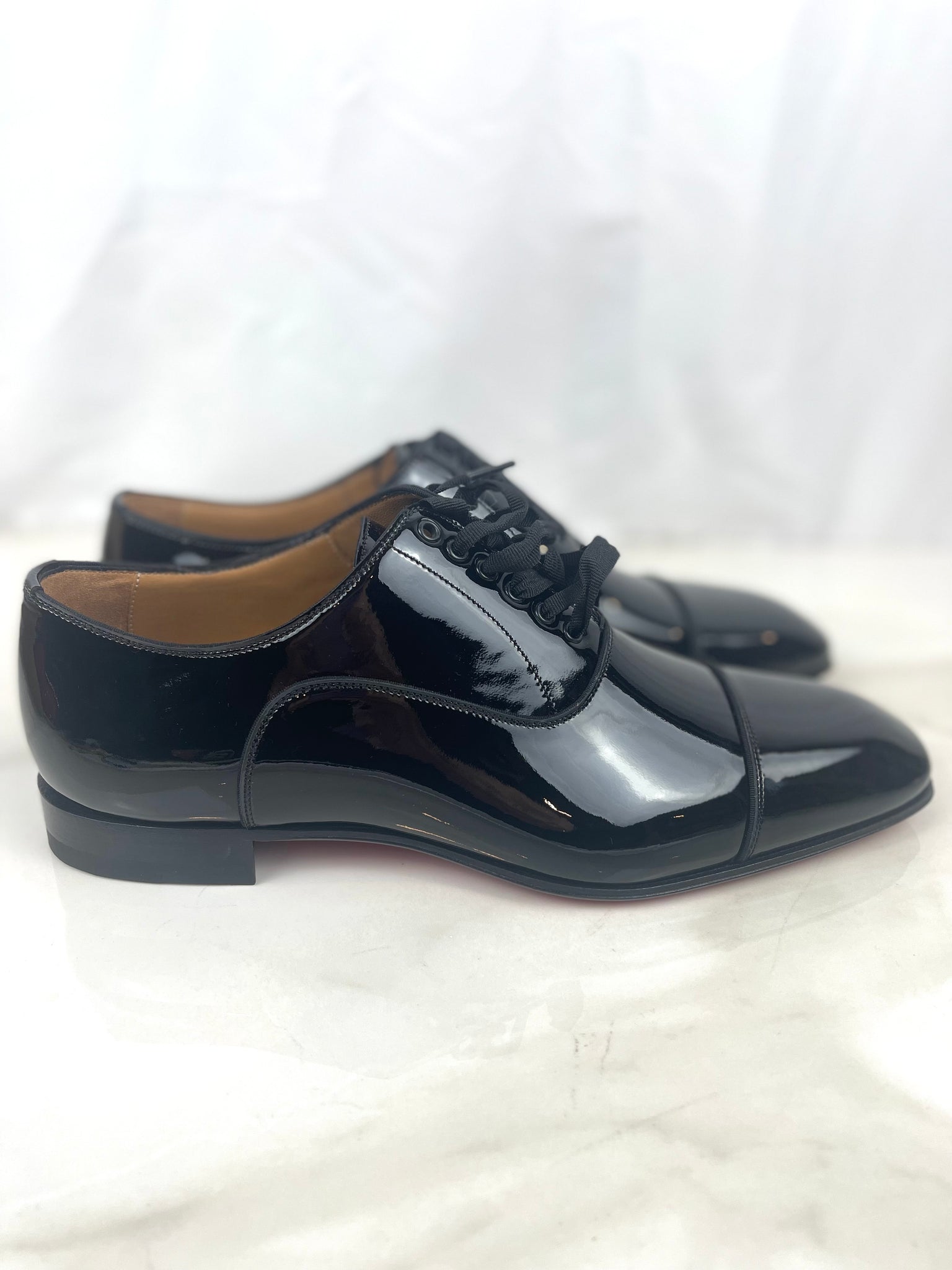Christian Louboutin Black Leather Greggo Lace-Up Shoes