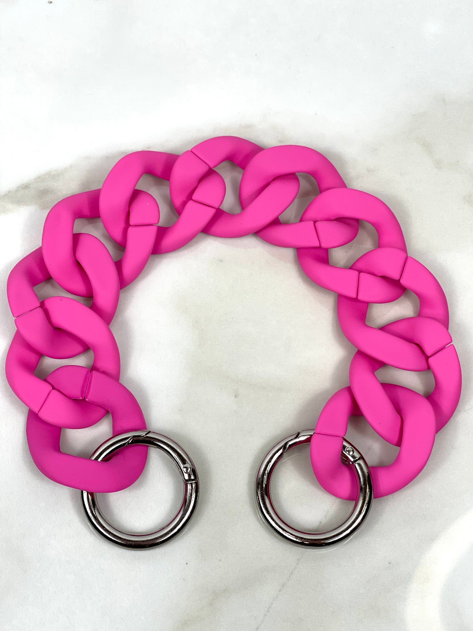 "BUBBLEGUM" Matte Acrylic Top Handle Chain 12”