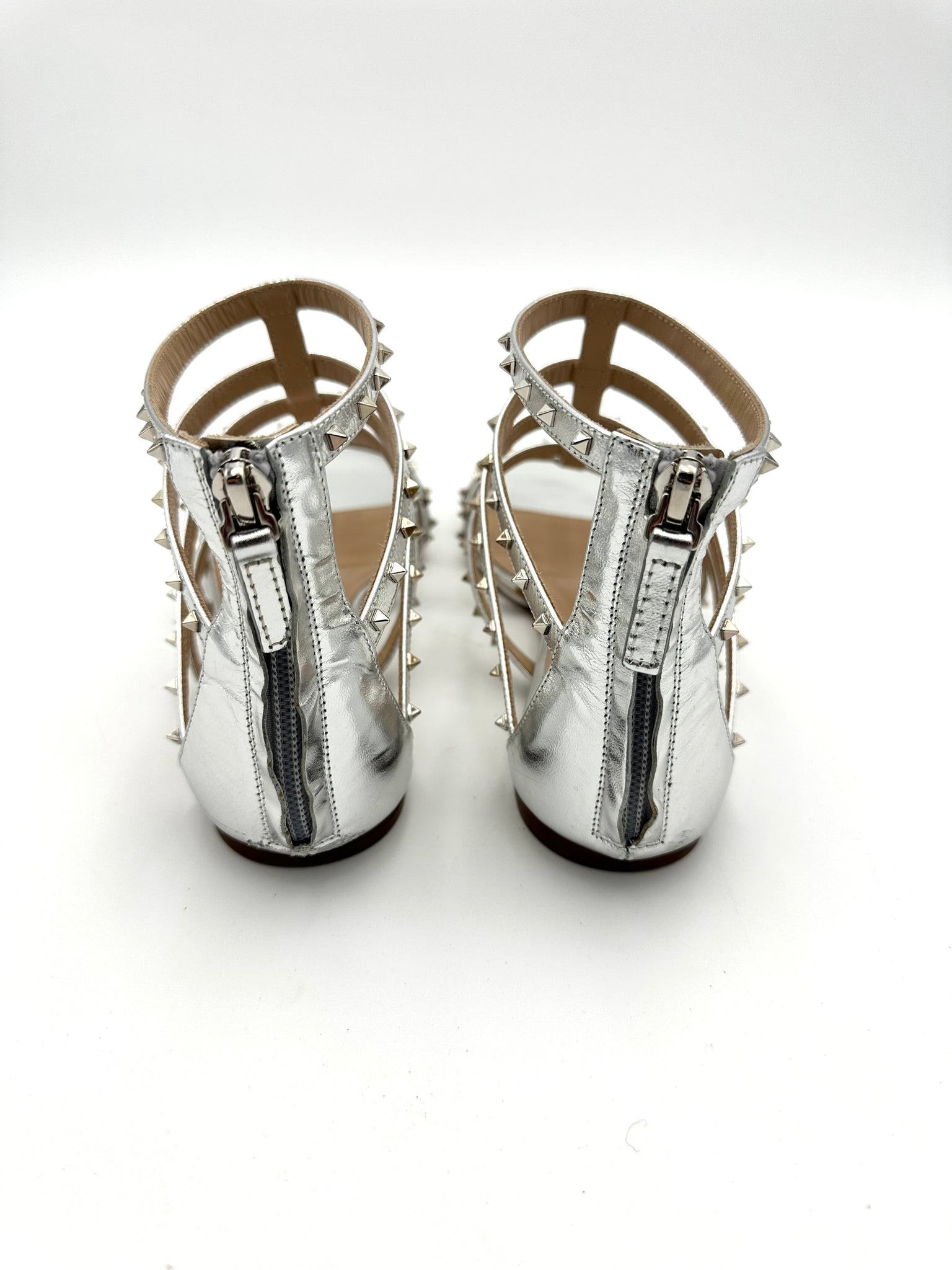 Silver valentino sandals hot sale