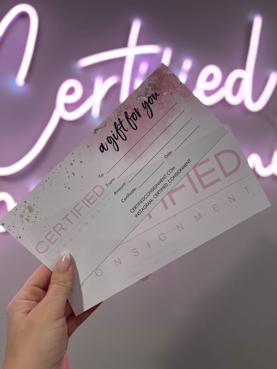 Consignment Card Gift Card – Certified Consignment