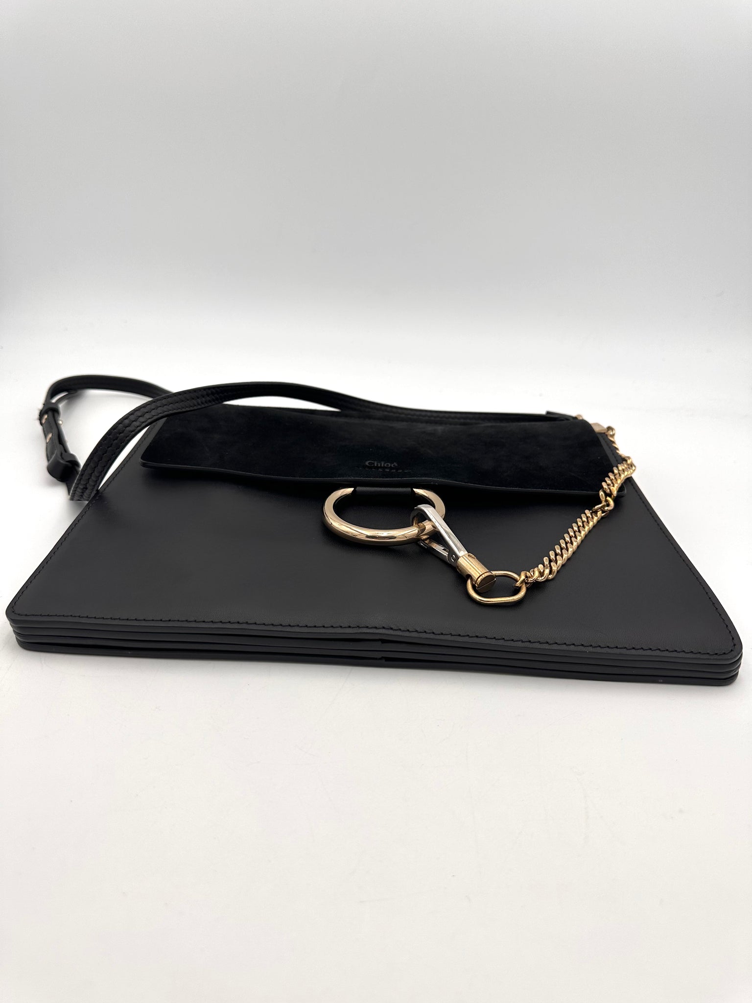 CHLOE Suede Calfskin Medium Faye Shoulder Bag Black – Certified Consignment