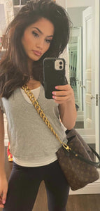 "CUBANO" Chunky Matte Gold Crossbody Chain Strap