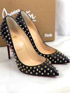 Black spiked top christian louboutin heels