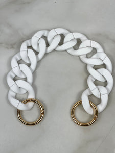 "MARSHMALLOW” Matte Acrylic Top Handle Chain 12"